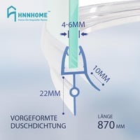 HNNHOME Hajlított Gumi Tömítőszalag Zuhanykabin 4-6mm 870mm 4