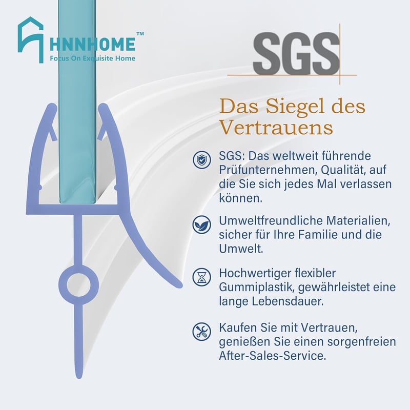 HNNHOME Hajlított Gumi Tömítőszalag Zuhanykabin 4-6mm 870mm