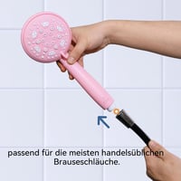 HNNHOME HydroPulse Kézi Zuhanyfej 6 Különböző Vízsugár Móddal, Nagy Nyomású, Univerzális Csatlakozás, Modern Rózsaszín Dizájn, 100mm 9