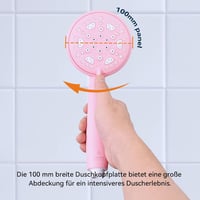 HNNHOME HydroPulse Kézi Zuhanyfej 6 Különböző Vízsugár Móddal, Nagy Nyomású, Univerzális Csatlakozás, Modern Rózsaszín Dizájn, 100mm 10