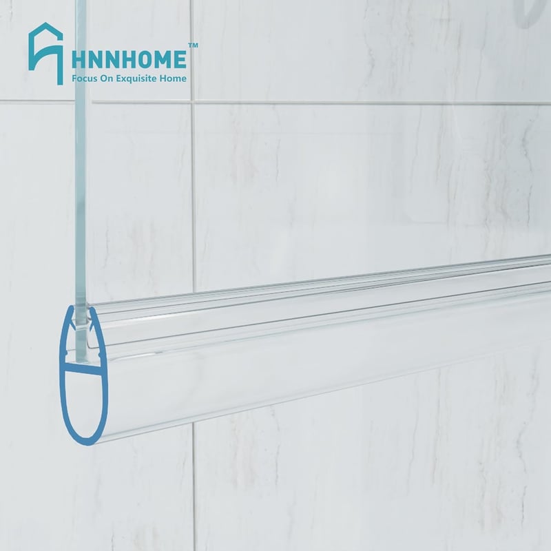 HNNHOME Zuhanyfülke Ajtótömítés 4-6 mm Üveghez - Átlátszó Zuhanykabin Szigetelőcsík 18 mm Résig - Ragasztható Vízzáró Profil