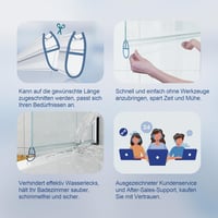 HNNHOME Zuhanyfülke Ajtótömítés 4-6 mm Üveghez - Átlátszó Zuhanykabin Szigetelőcsík 18 mm Résig - Ragasztható Vízzáró Profil 6