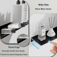 HNVNER Fali Polc 30 cm Fekete Fém 2 db Fürdőszoba Nappali Hálószoba 4