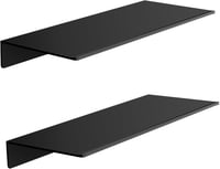 HNVNER Fali Polc 30 cm Fekete Fém 2 db Fürdőszoba Nappali Hálószoba 1
