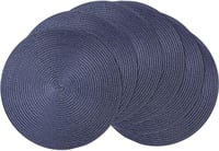 HNVNER kerek tányéralátét szett, 36 cm, mosható, hőálló - tengerészkék - 6 db 1