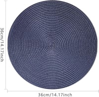 HNVNER kerek tányéralátét szett, 36 cm, mosható, hőálló - tengerészkék - 6 db 2