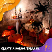 Set de decor Halloween HO-SFSM, 3 Păianjeni Păroși + 20 Păianjeni Mici 5
