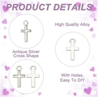 HOBBIESAY 200db Mini Kereszt Charm 15,5mm Fém Kereszt Medál Karkötő Nyaklánc Ékszerkészítéshez 5