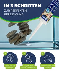 Hobby Aquaristik silikonsko ljepilo za akvarije, brtvilo 310 ml u kartusi, UV i toplinski otporno, prozirno, fleksibilno silikonsko ljepilo 3