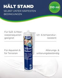 Hobby Aquaristik silikonsko ljepilo za akvarije, brtvilo 310 ml u kartusi, UV i toplinski otporno, prozirno, fleksibilno silikonsko ljepilo 4