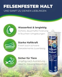 Hobby Aquaristik silikonsko ljepilo za akvarije, brtvilo 310 ml u kartusi, UV i toplinski otporno, prozirno, fleksibilno silikonsko ljepilo 2
