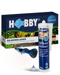 Hobby Aquaristik silikonsko ljepilo za akvarije, brtvilo 310 ml u kartusi, UV i toplinski otporno, prozirno, fleksibilno silikonsko ljepilo 1