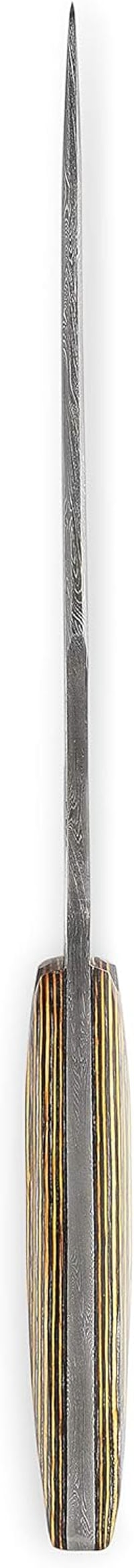 Hobby Hut 30,5 cm-es kézműves damaszkuszi vadászkés, bőrtokkal - éles, mikarta markolatú 7