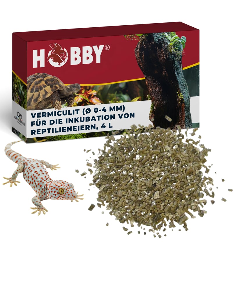 Hobby Vermikulit supstrat za inkubaciju jaja gmazova – 4 litre, granulacija 0-4 mm, medij za inkubaciju s regulacijom vlage za uzgoj gmazova