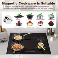 Hobsir 60 cm beépíthető indukciós főzőlap 4 zónás 3500W flexzóna érintésvezérlés - 60 CM 4 Platten 43506 6