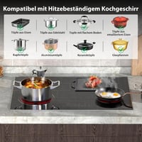 Hobsir 77 cm-es üvegkerámia főzőlap 4 égővel, érintésvezérlés, 6600W 4