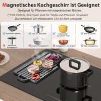 Hobsir 90 cm beépíthető indukciós főzőlap 5 zónás, grill funkcióval 5