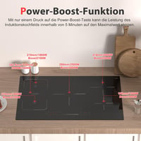 Hobsir 90 cm beépíthető indukciós főzőlap 5 zónás, grill funkcióval 3
