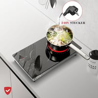 Hobsir Üvegkerámia Főzőlap 2 Zónás 30cm 3000W Érintésvezérlés 5