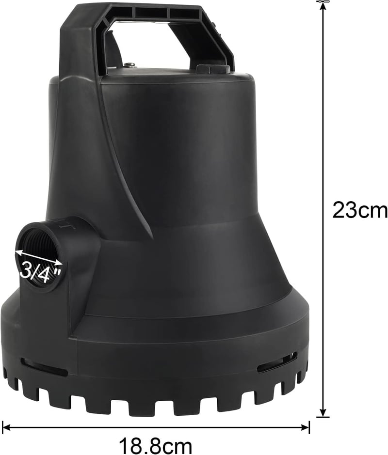 HOCANFLO 400W Automata Szennyvízszivattyú - 8000L/h Teljesítmény, 11m Emelőmagasság, Merülőszivattyú Kerti Öntözéshez, Fekete