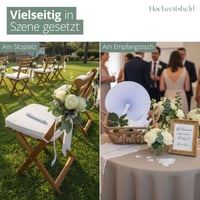 Evantai de Nuntă HOCHZEITSHELD - Evantai Manual Alb pentru Răcorirea Invitaților, pentru Nuntă de Vară 7