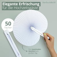Evantai de Nuntă HOCHZEITSHELD - Evantai Manual Alb pentru Răcorirea Invitaților, pentru Nuntă de Vară 2
