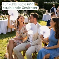 Evantai de Nuntă HOCHZEITSHELD - Evantai Manual Alb pentru Răcorirea Invitaților, pentru Nuntă de Vară 3