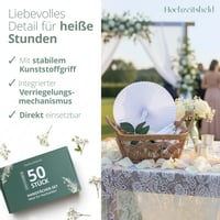 Evantai de Nuntă HOCHZEITSHELD - Evantai Manual Alb pentru Răcorirea Invitaților, pentru Nuntă de Vară 5