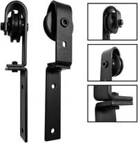 Hoconnie 9 láb 274 cm kétajtós bi-folding toló barn ajtó vasalat készlet sínekkel helytakarékos 2 ajtóhoz 6