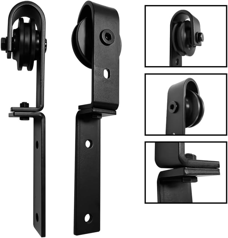 Hoconnie 9 láb 274 cm kétajtós bi-folding toló barn ajtó vasalat készlet sínekkel helytakarékos 2 ajtóhoz