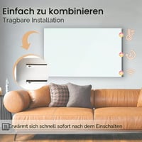 Hocosyme infracrveni stakleni grijaći panel 300W, pametno električno grijanje za zidnu montažu s termostatom i WiFi-jem, zaštita od pregrijavanja, TÜV certificirano, 1-10 m², bijeli 6