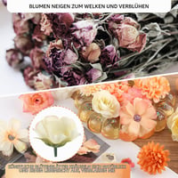 HOCUCHELAND 40 ks umelé kvety na tvorenie, súprava 10 štýlov mini plastových hlavičiek ruží, 2 – 5 cm, na svadobné a DIY dekorácie, scrapbooking, oranžové 4
