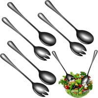 HOCUCHELAND 6 részes rozsdamentes saláta kiszolgáló készlet, 20 cm - Black 1