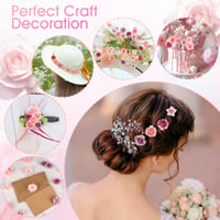 HOCUCHELAND Umelé kvety hlavičky 40 ks, 9 štýlov mini hodvábnych kvetov na dekoráciu, umelé kvetinové hlavičky na svadbu, domáce DIY tvorenie a scrapbooking 7