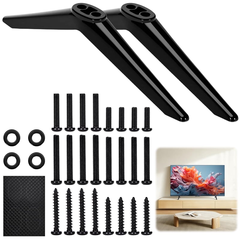 Suport universal TV HOCUCHELAND pentru televizoare TCL, Samsung, Roku de 28-65 inch, cu pernuțe antiderapante și set de șuruburi