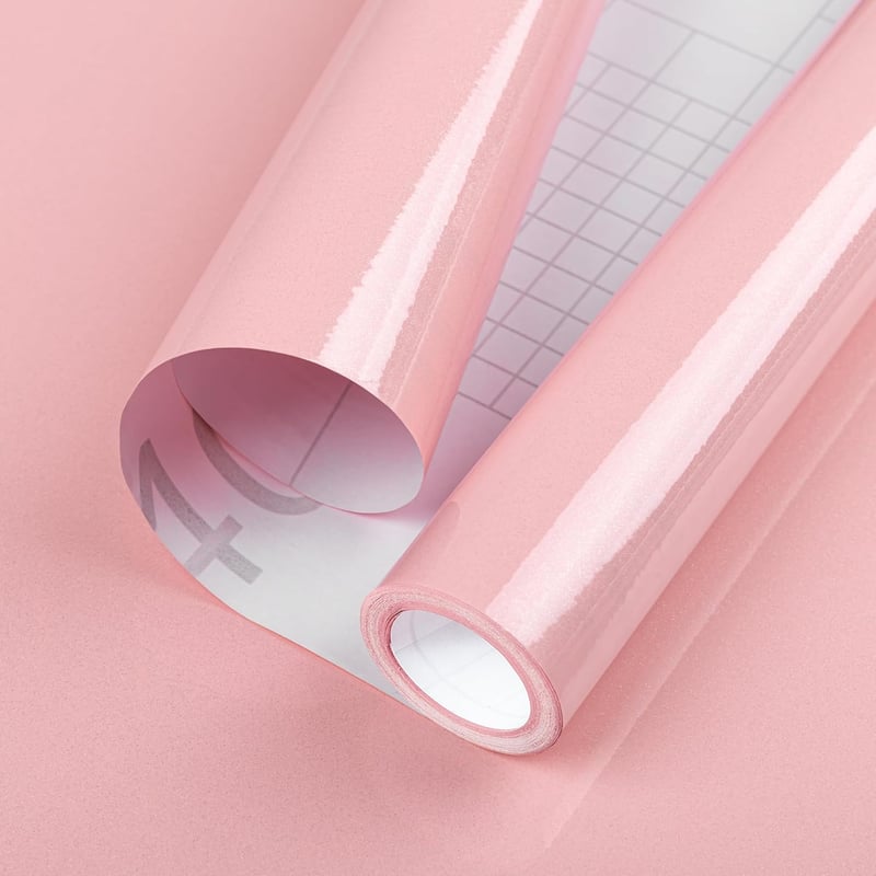 Hode Gyöngyház Rózsaszín Öntapadós Tapéta - Vízálló PVC Bútorfólia 300x30cm - Konyhapult, Szekrény Dekoráció - Fényes Felület