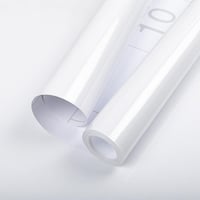 Hode Öntapadós Bútorfólia - Fehér Csillogó PVC Dekorációs Tapéta Konyhába, Vízálló Falmatrica, Könnyen Tisztítható Bútorvédő Fólia 300x30cm 1