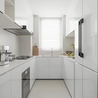 Hode Öntapadós Bútorfólia - Fehér Csillogó PVC Dekorációs Tapéta Konyhába, Vízálló Falmatrica, Könnyen Tisztítható Bútorvédő Fólia 300x30cm 3