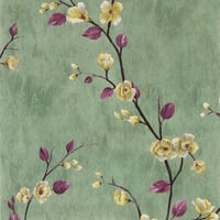 Hode Öntapadós Tapéta Zöld Virágmintával 44cm×3m - Vintage Bútor Fólia Szekrényekhez, Vízlepergető, Eltávolítható PVC Dekoráció 1