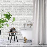 Hode Öntapadós tapétafólia tégla kőhatás mintával, fehér, vízálló, 90 x 600 cm, bútor és fal dekorációhoz 2