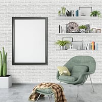 Hode Öntapadós tapétafólia tégla kőhatás mintával, fehér, vízálló, 90 x 600 cm, bútor és fal dekorációhoz 3