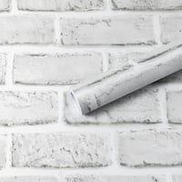 Hode Öntapadós tapétafólia tégla kőhatás mintával, fehér, vízálló, 90 x 600 cm, bútor és fal dekorációhoz 9