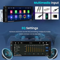 Hodozzy 1 DIN Autórádió 6.86" HD Érintőképernyővel - Vezeték Nélküli CarPlay & Android Auto, Bluetooth, Tükrözés, Hangvezérlés, FM, USB + To 4
