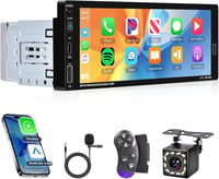 Hodozzy 1 DIN Autórádió 6.86" HD Érintőképernyővel - Vezeték Nélküli CarPlay & Android Auto, Bluetooth, Tükrözés, Hangvezérlés, FM, USB + To 1