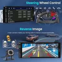 Hodozzy 1 DIN Autórádió 6.86" HD Érintőképernyővel - Vezeték Nélküli CarPlay & Android Auto, Bluetooth, Tükrözés, Hangvezérlés, FM, USB + To 6