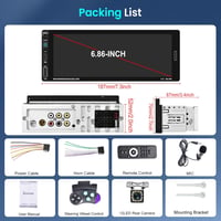 Hodozzy 1 DIN Autórádió 6.86" HD Érintőképernyővel - Vezeték Nélküli CarPlay & Android Auto, Bluetooth, Tükrözés, Hangvezérlés, FM, USB + To 7
