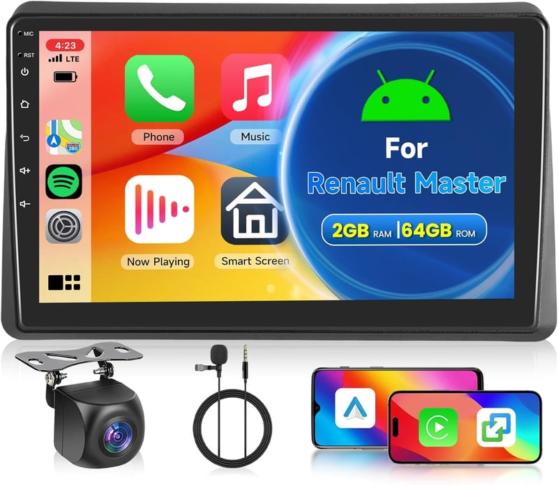 Hodozzy 2G+64G Android Autórádió Renault Master 2019-2022 Wireless CarPlay 10.1"