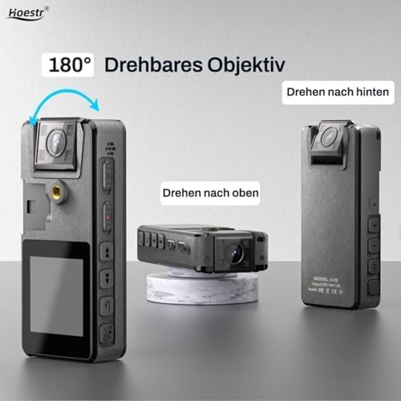 Hoestr 1296P HD testkamera IR éjjellátóval 180° forgó lencsével 64GB