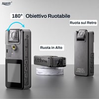 Hoestr 64GB Mini Testkamera 1296P HD IR Éjjellátó 180° Forgó Lencse 3