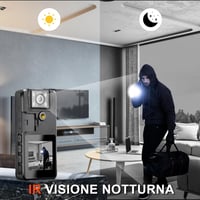 Hoestr 64GB Mini Testkamera 1296P HD IR Éjjellátó 180° Forgó Lencse 2